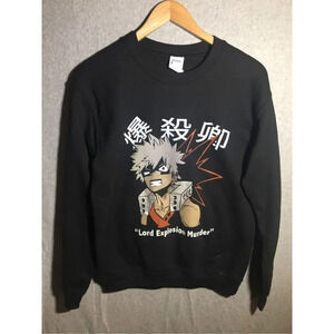 Mens Gildan Sweatshirt My Hero Academia Bakugo Anime Casual Sweater Graphic